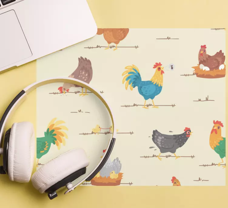 Tappetino mouse originale stampe di pollo colorate - TenStickers