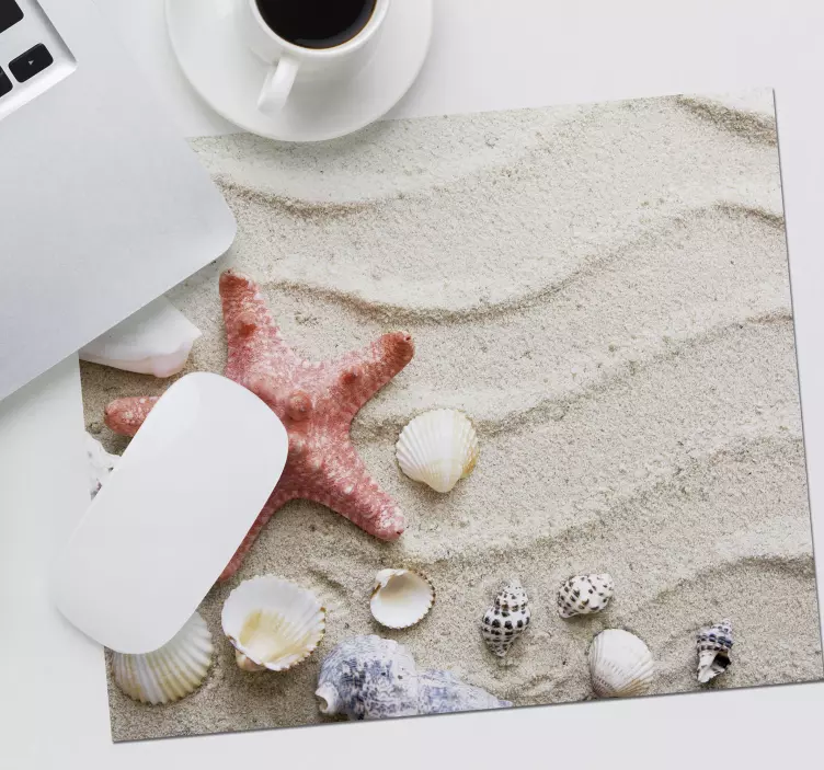 Tappetino mouse originale stelle marine e conchiglie - TenStickers
