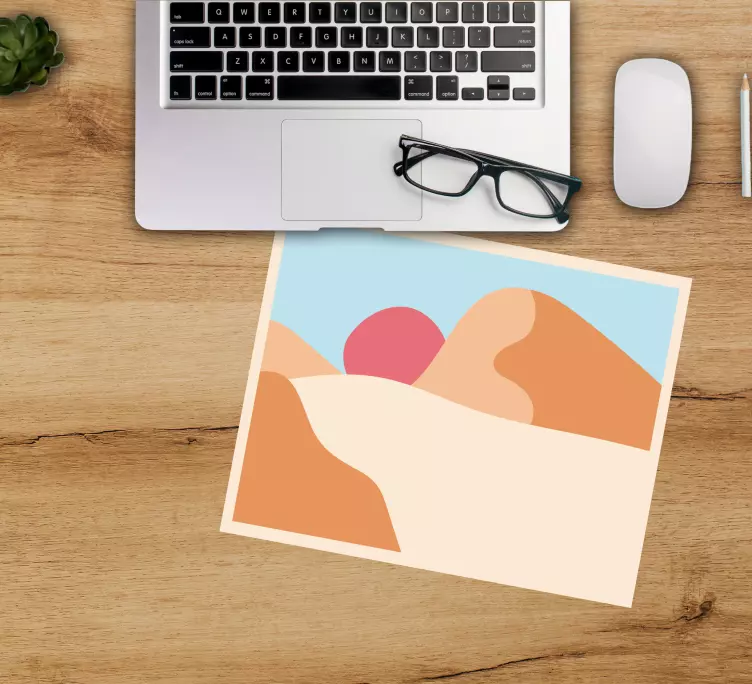 Tappetino mouse originale tinte astratte di montagna - TenStickers