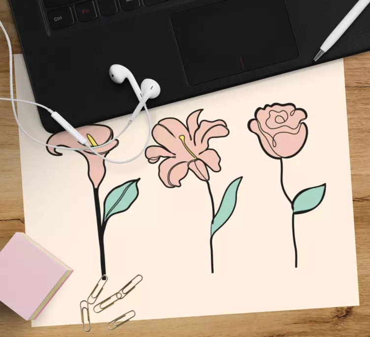 Tappetino mouse originale trio eleganza floreale - TenStickers