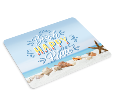 Tappetino mouse con frase felicità da spiaggia - TenStickers