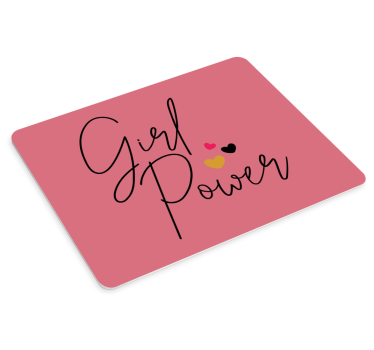 Tappetino mouse con frase Rosa di potere della ragazza - TenStickers