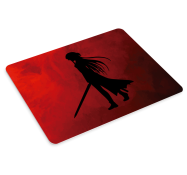 Tappetino mouse anime figura guerriero silhouette - TenStickers