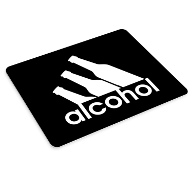 Tappetino mouse con frase grafica bottiglie di alcol - TenStickers