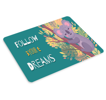 Tappetino mouse con frase koala che insegue sogni - TenStickers