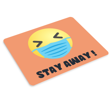 Tappetino mouse con frase emoji con maschera - TenStickers