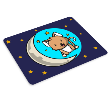 Tappetino mouse anime gatto carino luna - TenStickers
