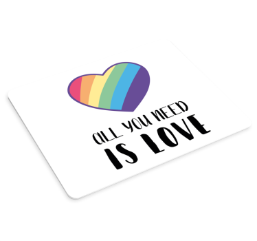 Tappetino mouse con frase cuore arcobaleno amore - TenStickers