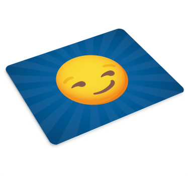 Tappetino mouse con frase espressione emoji sorridente - TenStickers