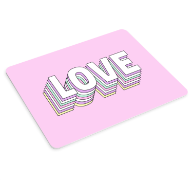 Tappetino mouse con frase tipografia colorata dell'amore - TenStickers