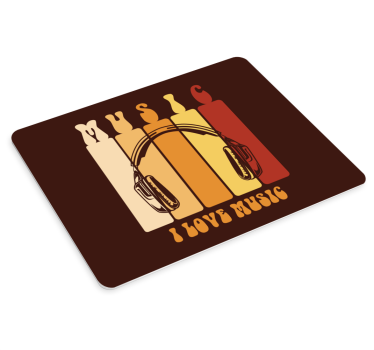 Tappetino mouse con frase design cuffie musicali - TenStickers