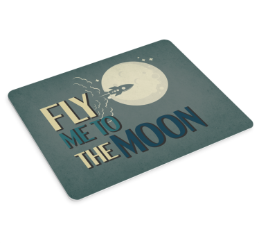 Tappetino mouse con frase avventura lunare da sogno - TenStickers