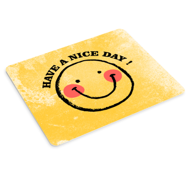 Tappetino mouse con frase faccia felice smiley - TenStickers