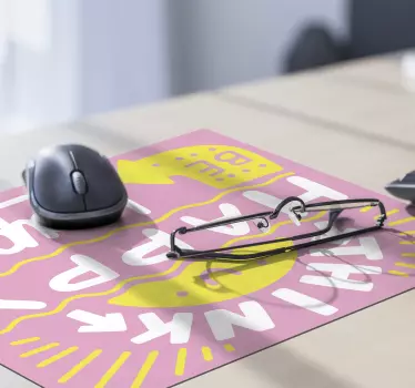 Tappetino mouse con frase Pensare positivo - TenStickers