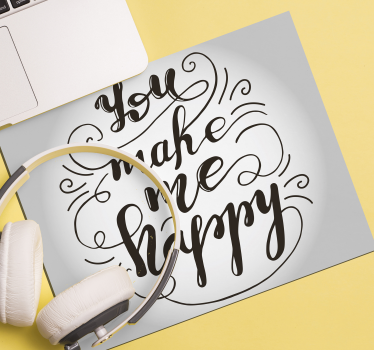 Tappetino mouse con frase arte di messaggi gioiosi - TenStickers