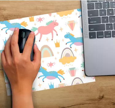 Tappetino mouse anime con motivi di unicorni carini - TenStickers