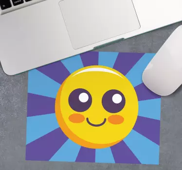 Tappetino mouse anime faccia di sole felice - TenStickers