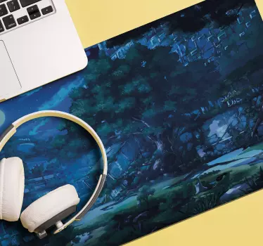 Tappetino mouse anime foresta sereno crepuscolo - TenStickers
