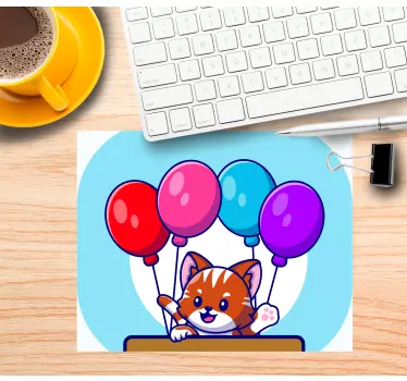 Tappetino mouse anime palloncini gatti carini - TenStickers