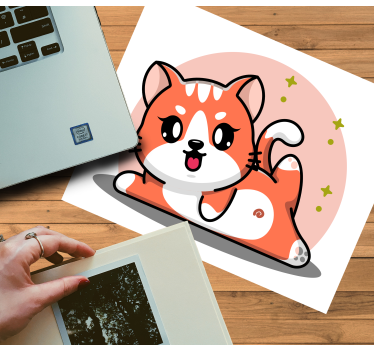 Tappetino mouse anime gatto giocoso - TenStickers