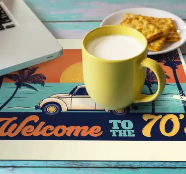 Tappetino mouse con frase Benvenuti negli anni '70 - TenStickers