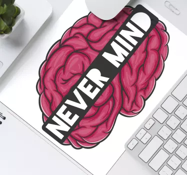 Tappetino mouse con frase cervello con frase - TenStickers