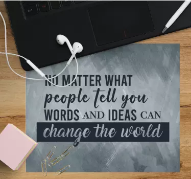 Tappetino mouse con frase Citazione della società dei poeti morti - TenStickers
