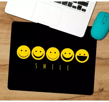 Tappetino mouse con frase collezione emoji sorriso - TenStickers