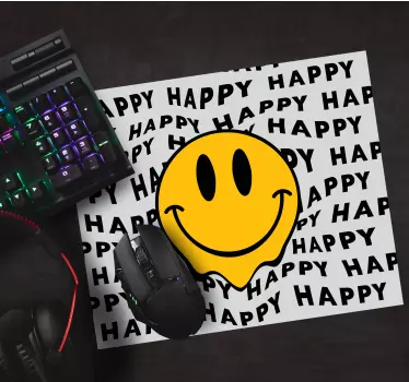 Tappetino mouse con frase emblema faccia sorridente - TenStickers