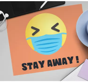 Tappetino mouse con frase emoji con maschera - TenStickers