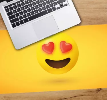 Tappetino mouse con frase espressione emoji amore - TenStickers