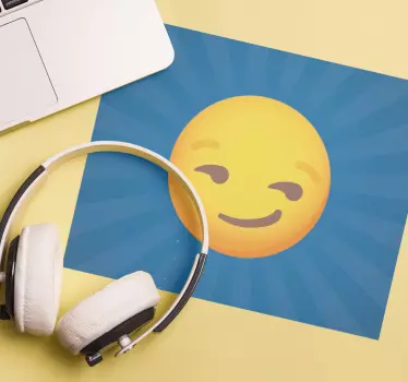 Tappetino mouse con frase espressione emoji sorridente - TenStickers