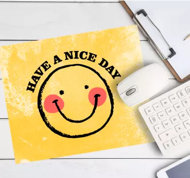 Tappetino mouse con frase faccia felice smiley - TenStickers