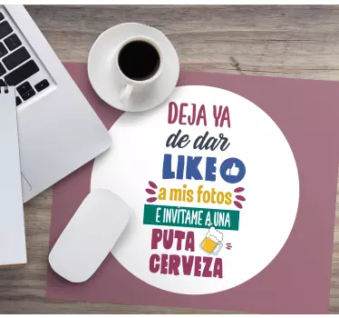 Tappetino mouse con frase invito sociale divertente - TenStickers