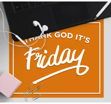 Tappetino mouse con frase promemoria per il weekend - TenStickers