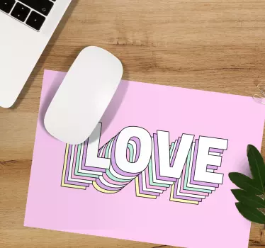 Tappetino mouse con frase tipografia colorata dell'amore - TenStickers