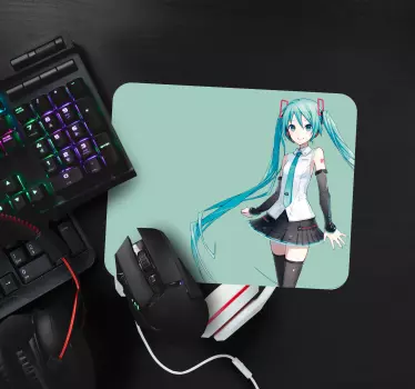 Tappetino per mouse anime Ragazza dai capelli blu - TenStickers