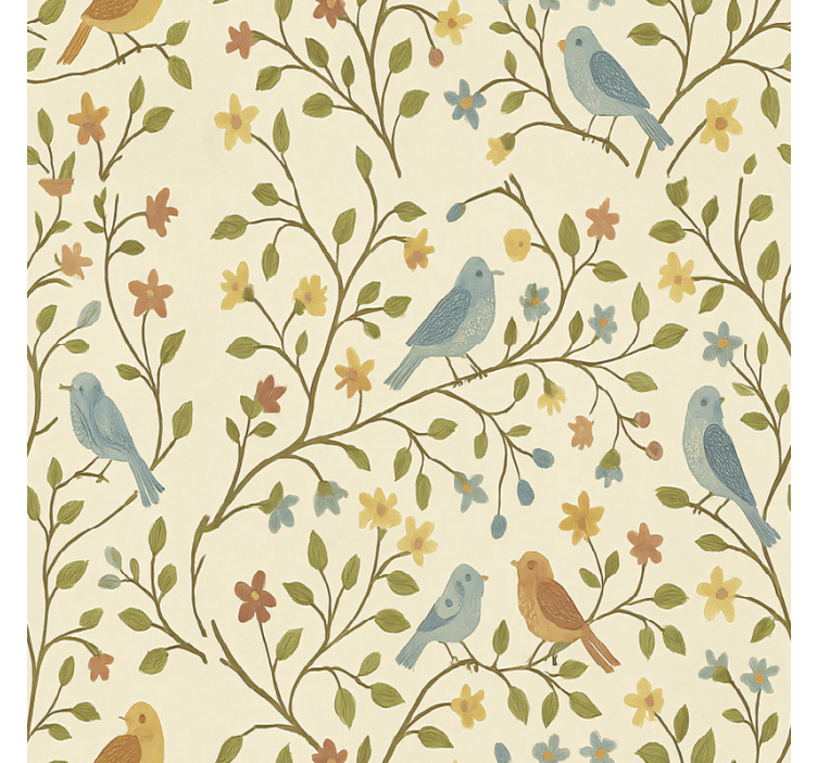 Tenda a rullo soggiorno uccello e ramo colorati - TenStickers