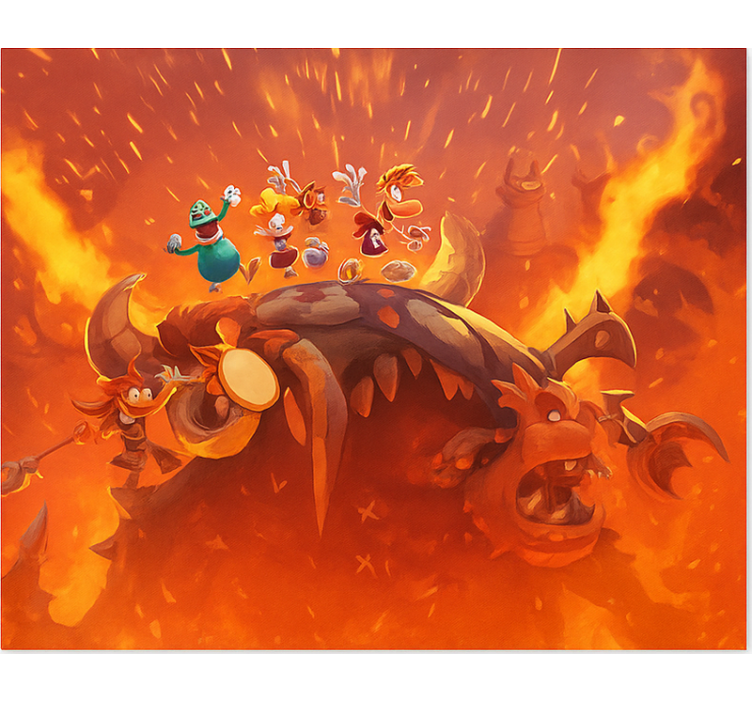 Tenda a rullo gamer vittoria infuocata sul mostro - TenStickers