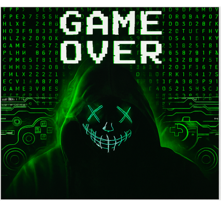 Tenda a rullo gamer mascherato hackerato game over - TenStickers