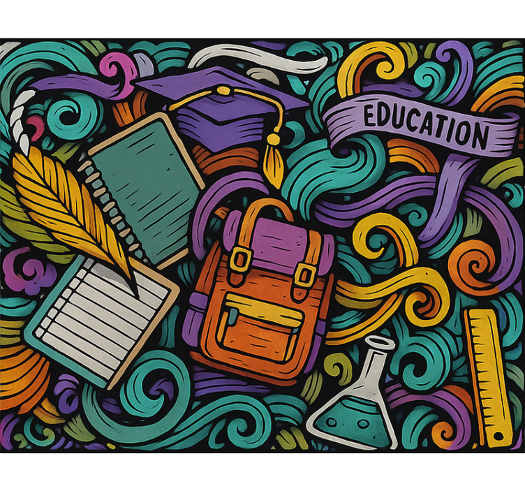 Tenda a rullo camera ragazzi oggetti astratti colorati - TenStickers