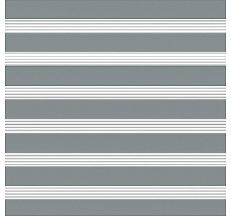 Tenda a rullo sala da pranzo motivo a strisce grigie - TenStickers