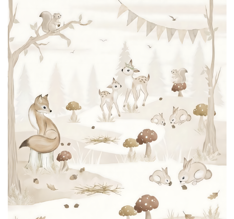Tenda a rullo alberi nursery boschiva fantasiosa - TenStickers