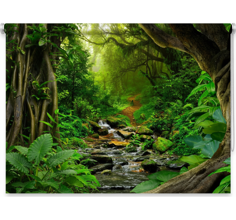 Tenda a rullo alberi oasi della foresta tropicale - TenStickers