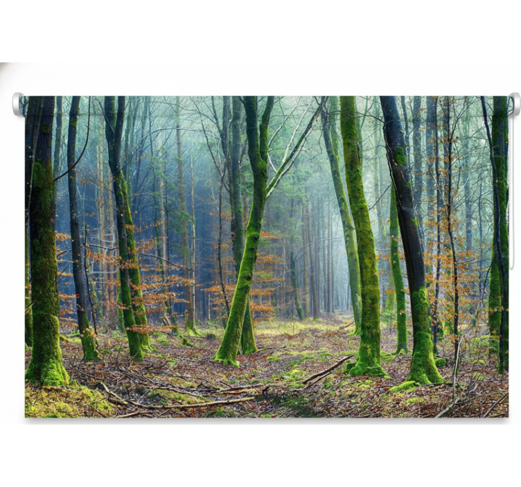 Tenda a rullo alberi foresta nebbiosa japandi - TenStickers