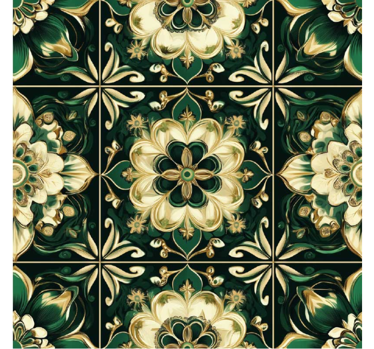 Tenda a rullo cucina piastrelle mosaico botanico - TenStickers