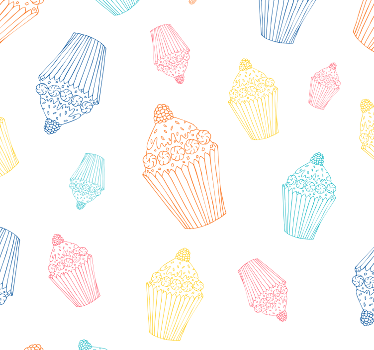 Tenda a rullo cucina disegni di cupcake - TenStickers