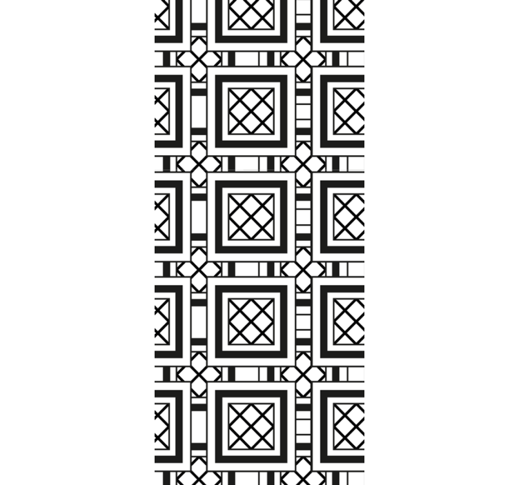 Tenda a rullo cucina stile piastrella idraulica nera - TenStickers