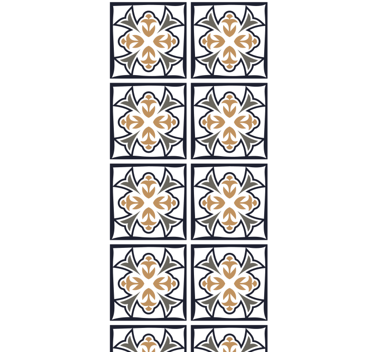 Tenda a rullo cucina piastrella portoghese beige e nera - TenStickers