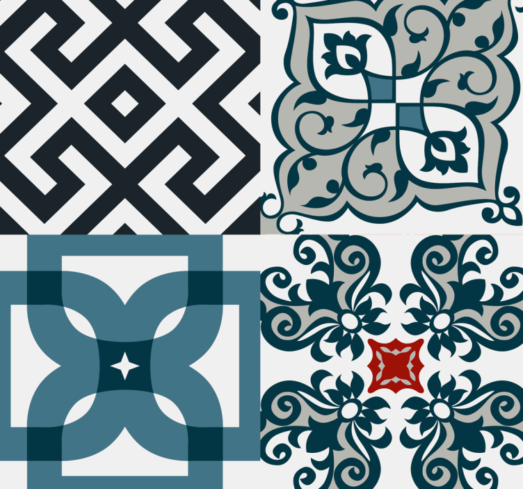 Tenda a rullo cucina piastrelle vintage portoghesi - TenStickers